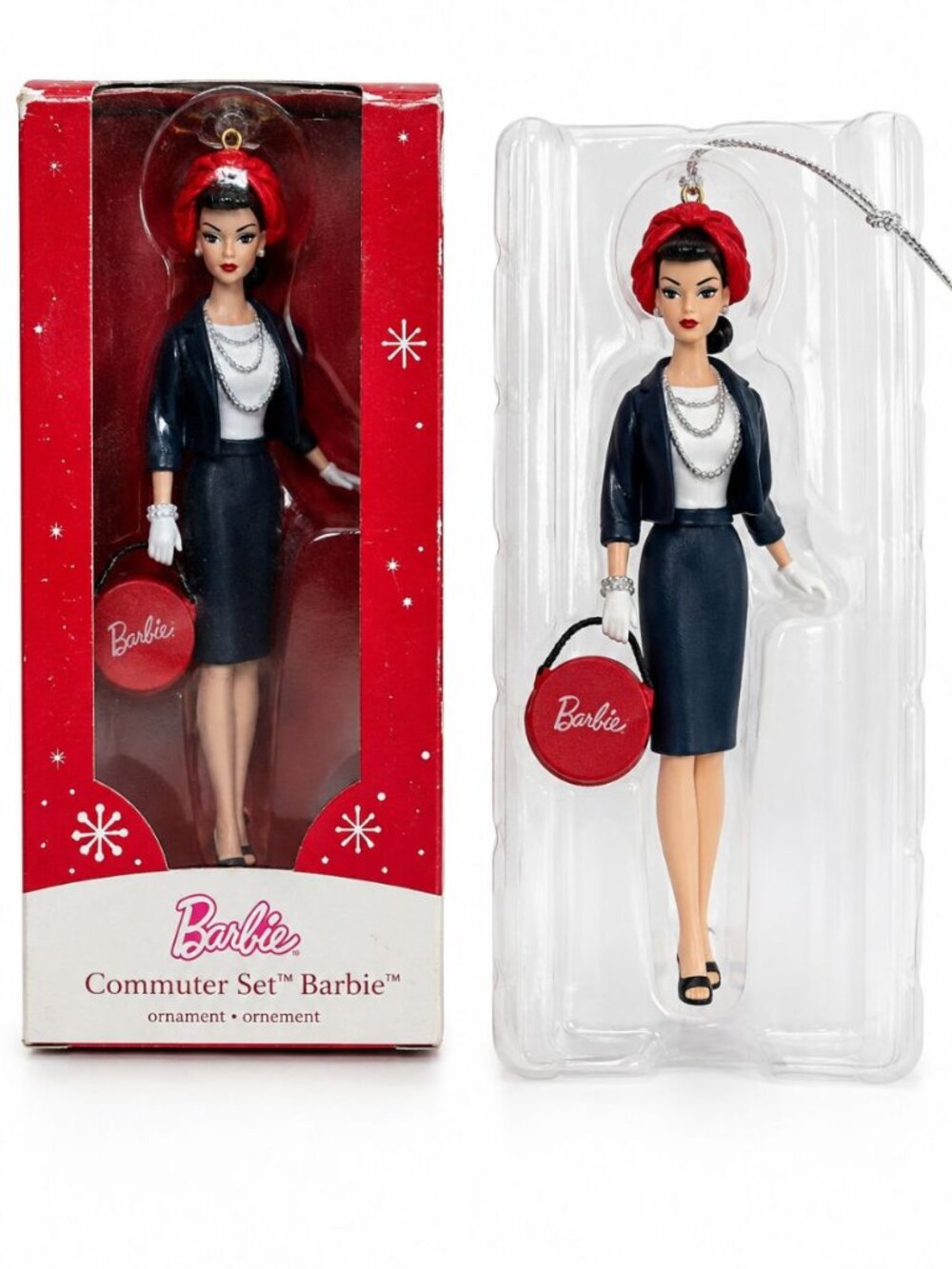 RARE Brunette Barbie Commuter Set Ornament 2014 American Greetings Heirloom